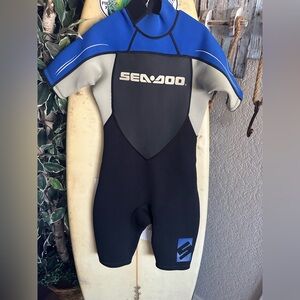 Sea-Doo Kids Shorty Rashguard Wetsuit - Blue/Black